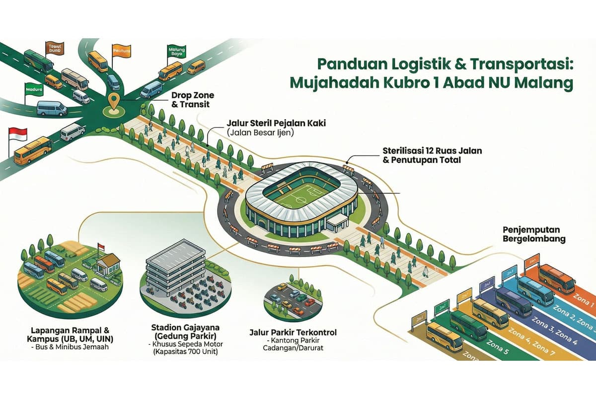 Mujahadah Kubro 1 Abad NU, Ujian Tata Kota Malang Menjaga Khidmat Jemaah